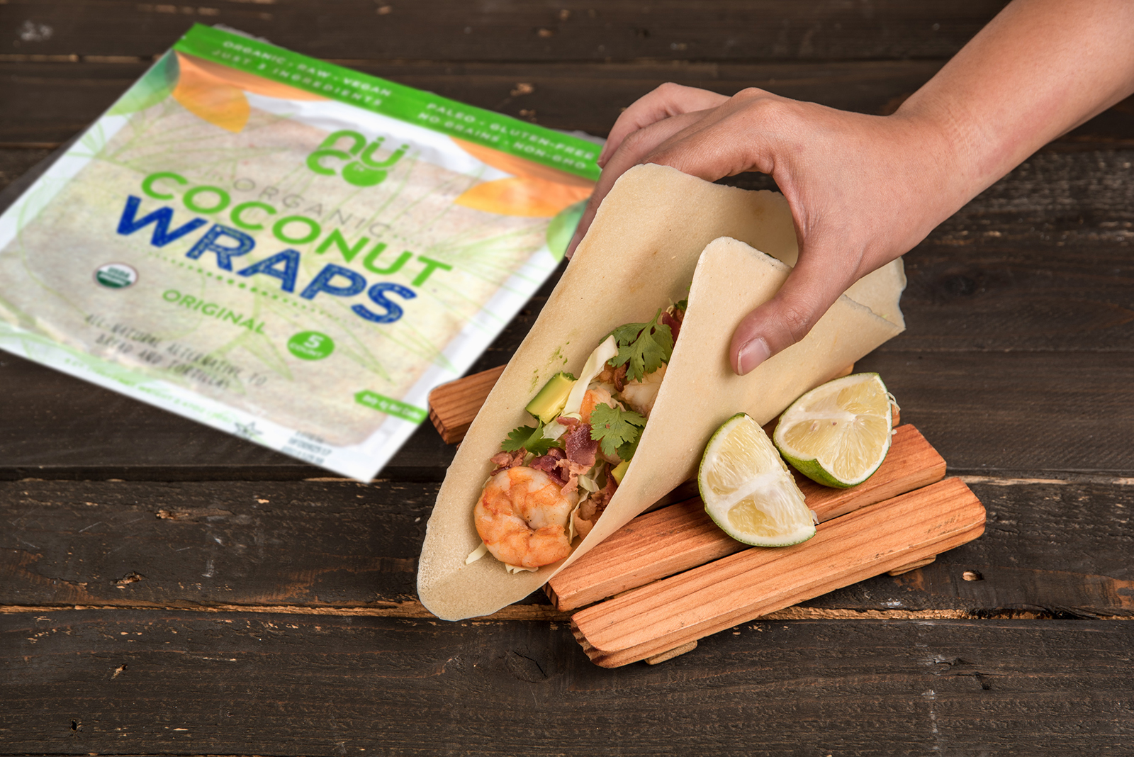NUCO Coconut Wraps with fresh ingredients