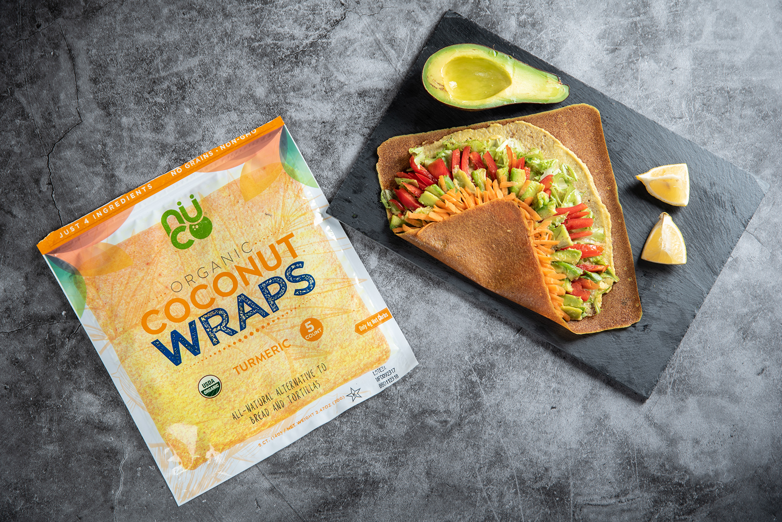 NUCO Coconut Wraps prepared in the kitchen